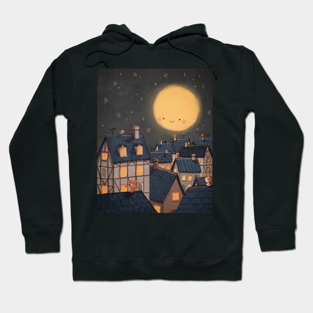 Night village Hoodie by LeFacciotte